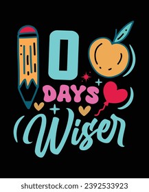 100 DAYS WISER VECTOR TSHIRT DESIGN