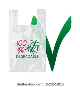 100% degradable bag. No plastic. 