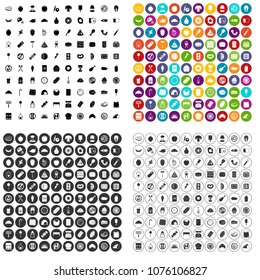 100 delicious dishes icons set vector in 4 variant for any web design isolated on white