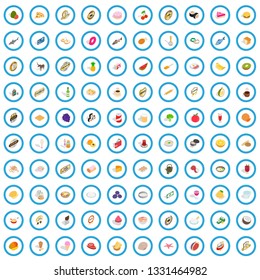 100 delicious icons set in isometric 3d style for any design vector illustration
