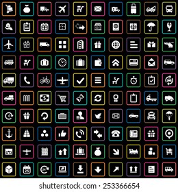 100 delivery icons, universal set 