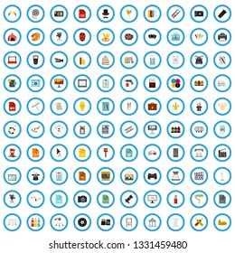 100 design icons set in flat style for any design vector illustration