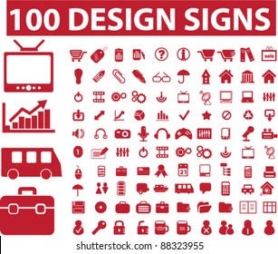 100 Design-Symbole Set, Vektorgrafik