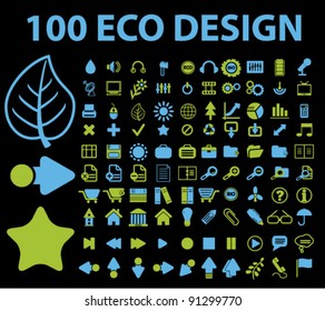 100 design icons set, vector illustration