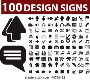 100 design signs. vector