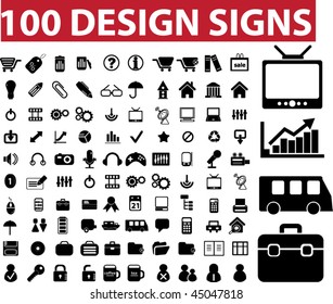 100 design signs. vector