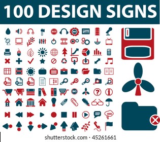 100 Designzeichen. Vektorgrafik