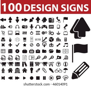 100 design signs. vector