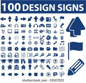 100 Designzeichen. Vektorgrafik