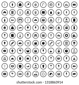 100 dessert icons set in simple style for any design vector illustration