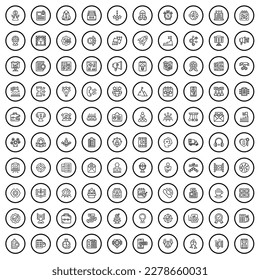 100 development icons set. Outline illustration of 100 development icons vector set isolated on white background