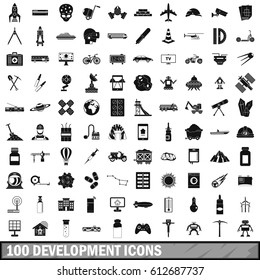 100 development icons set in simple style for any design vector illustration