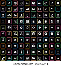 100 development, soft icons set