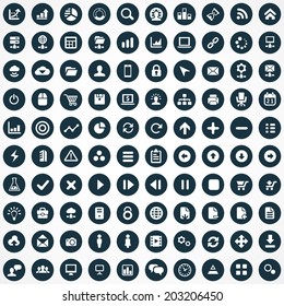 100 development, soft icons set