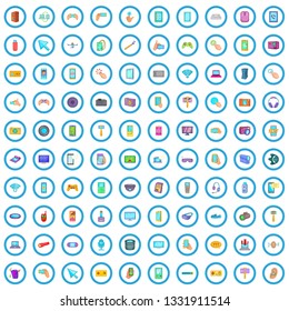 100 device icons set in cartoon style for any design vector illustration
