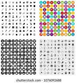 100 diagnostic icons set vector in 4 variant for any web design isolated on white