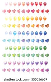 100 different colorfu vector balloons set