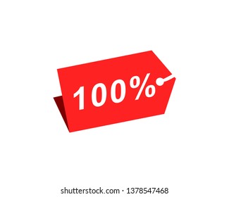 100% Discount Hang Tag Vector Template