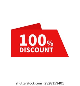 100 Descuento En Forma De Cinta De Rectángulo De Color Rojo Para La Venta De Publicidad
