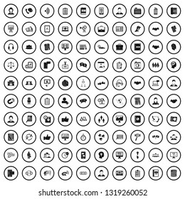 100 discussion icons set in simple style for any design vector illustration