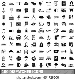 100 dispatcher icons set in simple style for any design vector illustration
