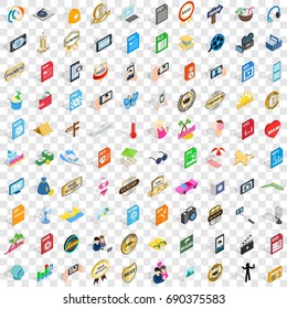 100 dj icons set in isometric 3d style for any design vector illustration