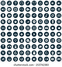 100 dj icons, universal set 