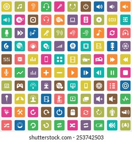 100 dj icons, universal set 