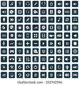 100 dj icons, universal set 