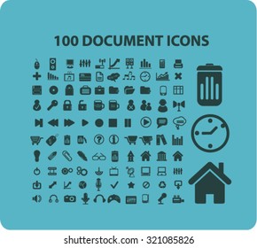 100 document icons