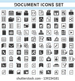 100 document icons set