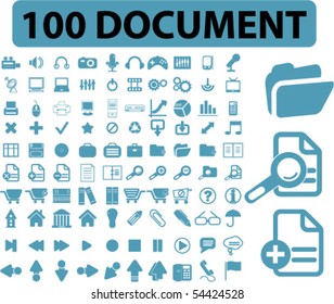 100 document signs. vector