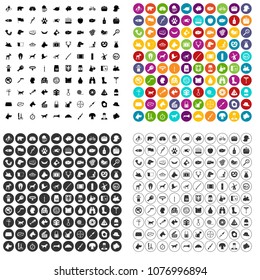 100 dog icons set vector in 4 variant for any web design isolated on white