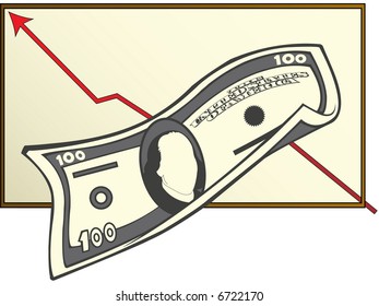 100 dollar money note and a positive earning chart