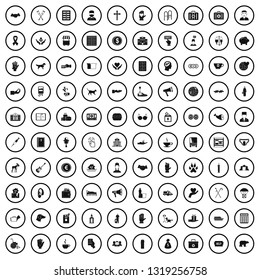 100 donation icons set in simple style for any design vector illustration