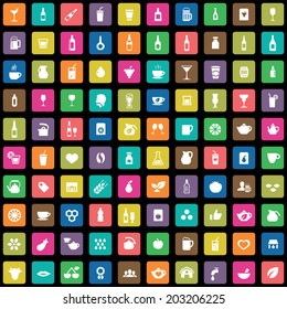 100 drinks icons