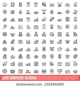 100 iconos de controlador. Ilustración de esquema de 100 iconos de controlador conjunto de vectores aislado en fondo blanco