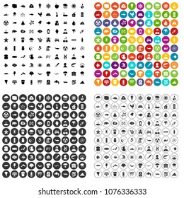 100 earth icons set vector in 4 variant for any web design isolated on white