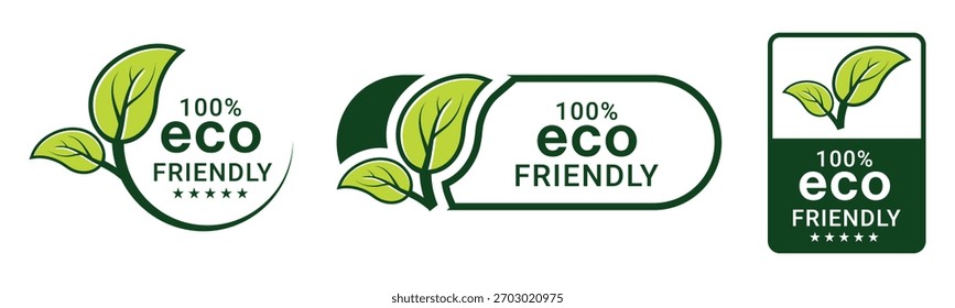 100% Eco Friendly Green Leaf Symbol Design