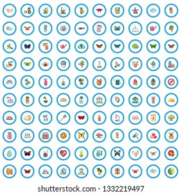 100 eco icons set in cartoon style for any design vector illustration