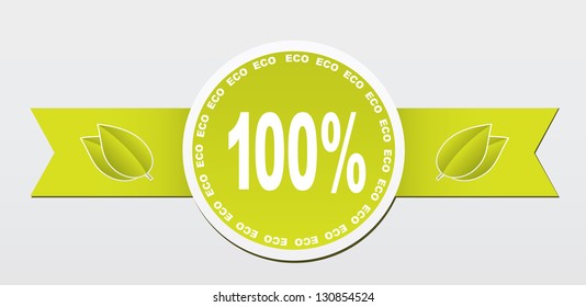 100% eco  sticker. Vector