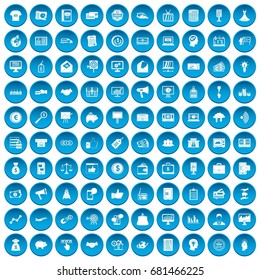100 e-commerce icons set in blue circle isolated on white vector illustration
