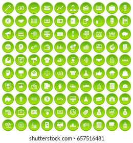 100 e-commerce icons set green circle isolated on white background vector illustration