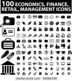 100 economic signs. vector