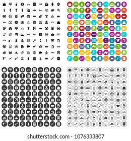 100 economy icons set vector in 4 variant for any web design isolated on white