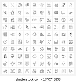 100 Editable Vector Line Icons and Modern Symbols of file type; mobile; beach; graph; safety Vector Illustration