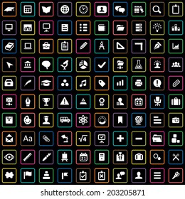 100 education icons