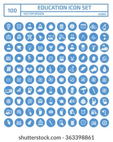 100 Education and learning icon set,clean vector