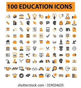 100 education, learning, study, school icons