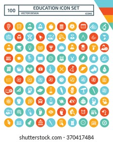 100 Education,Learning, and Science icon set,clean vector